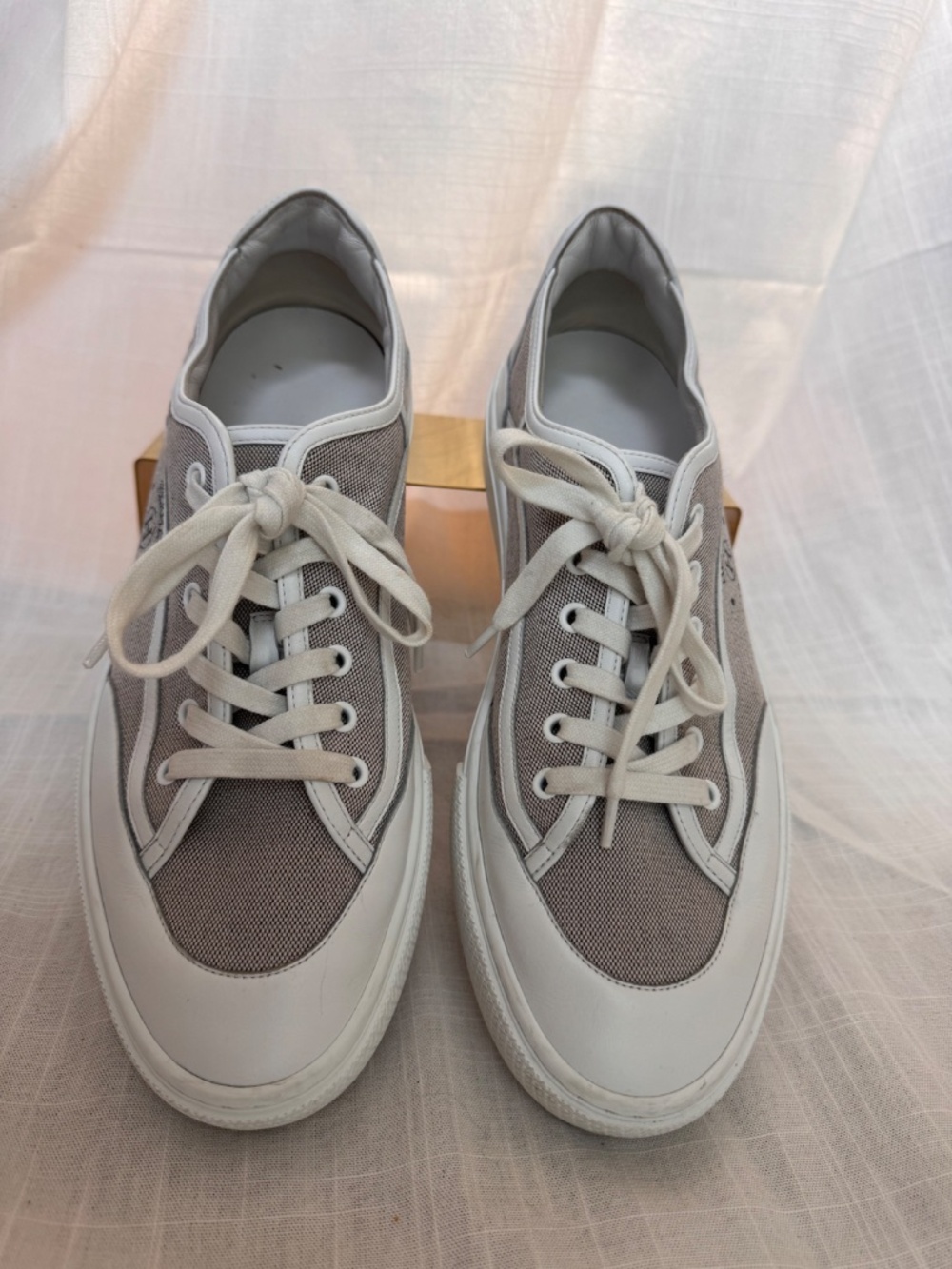 Hermes Get Men's Sneakers in Canvas and Calfskin Size 9 - Picture 7 of 8